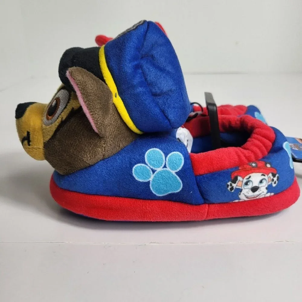 Paw Patrol Kids Slippers Chase Marshall Plush Puppy Dog Sz 7/8 Nickelodeon New - Picture 12 of 16